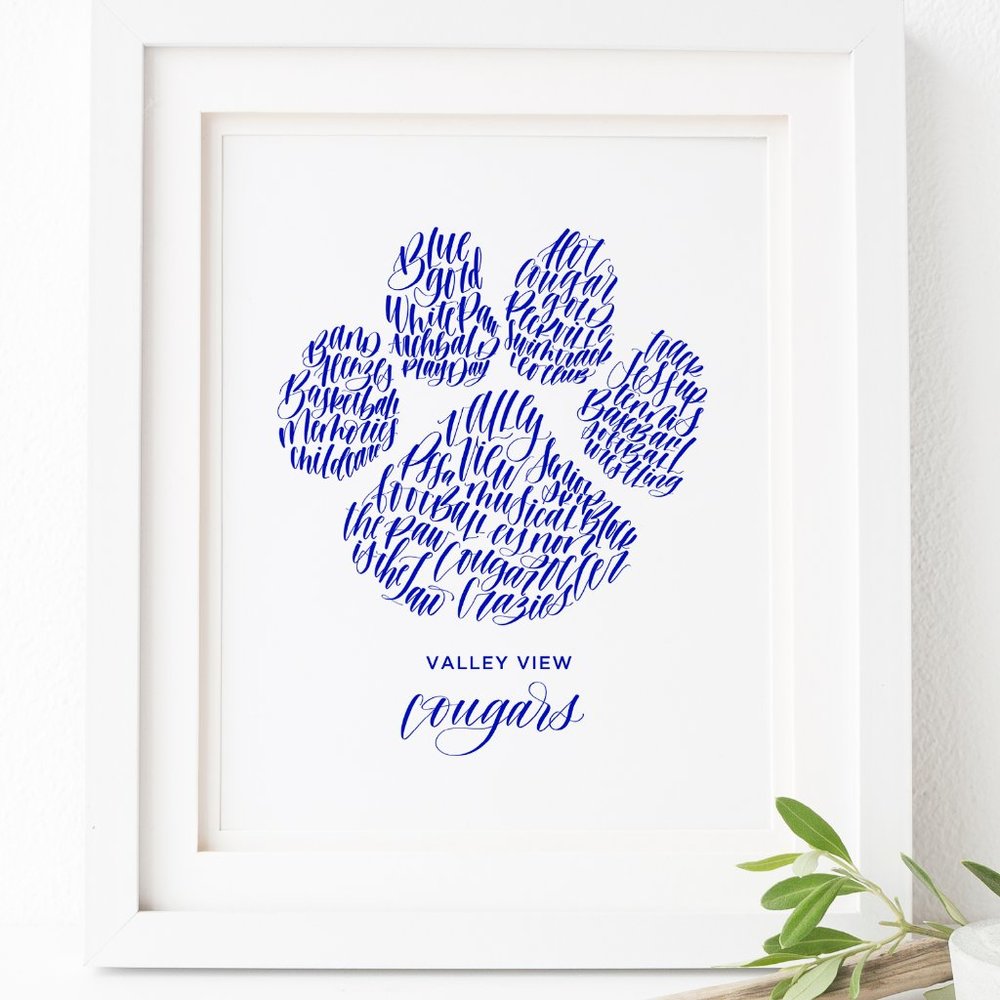Valley View Cougars Word Art